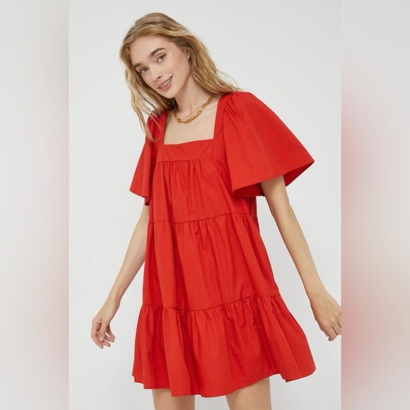 Abercrombie & Fitch Angel Sleeve Trapeze Mini Dress - Picture 4 of 14